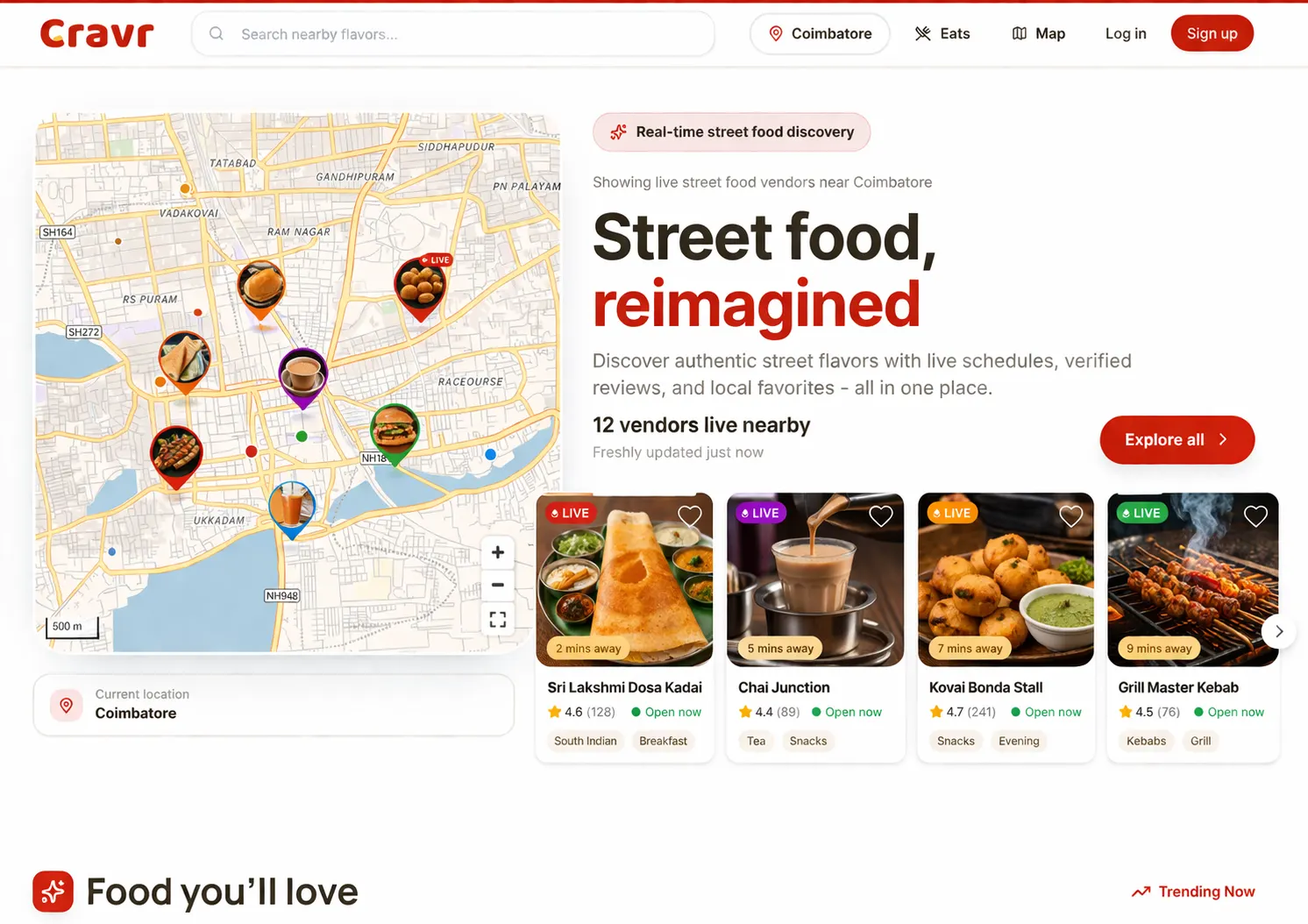 Cravr product screenshot